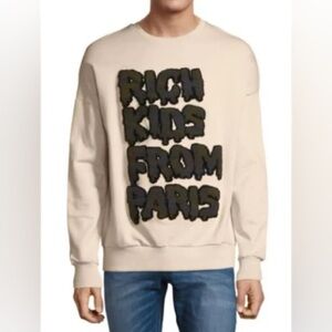 ELEVEN PARIS "RICH KIDS FROM PARIS" CREWNECK SWEATSHIRT 100% Cotton Size S